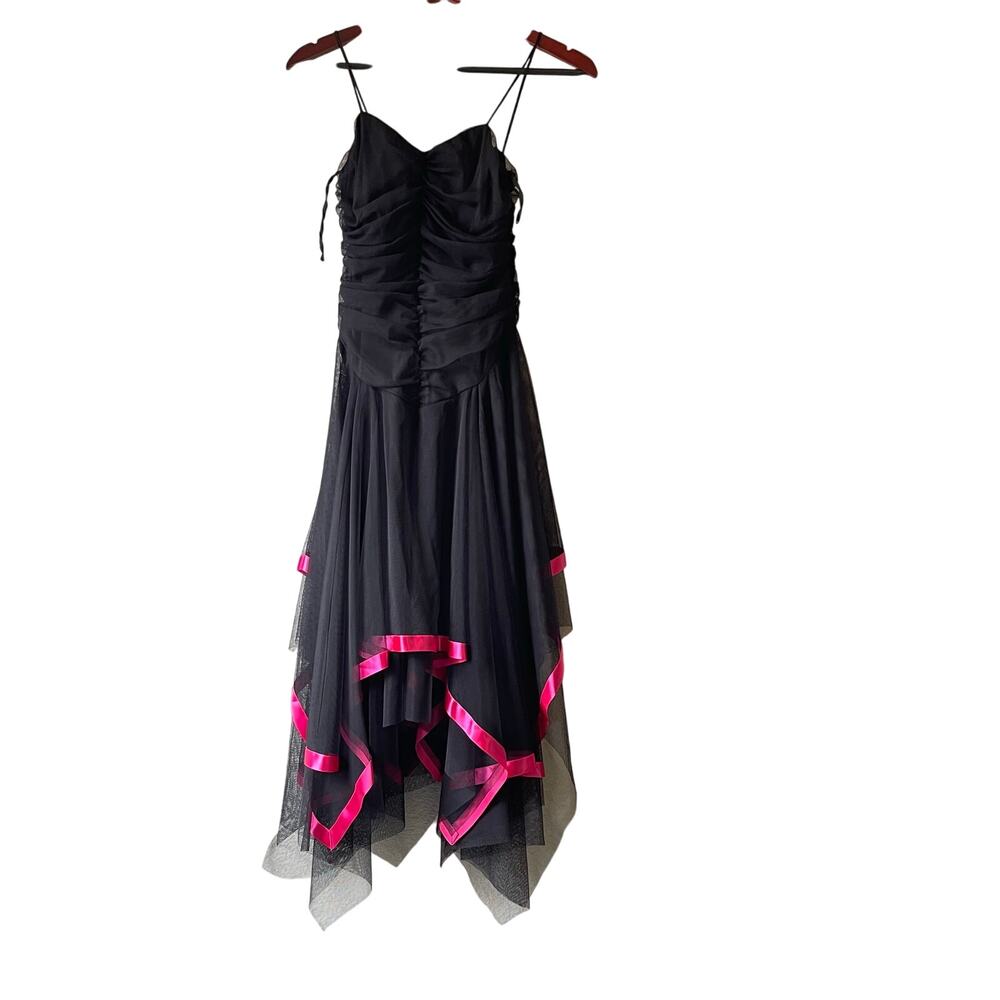 Vintage black and pink fairy ballerina‎ core prom formal dress size xs